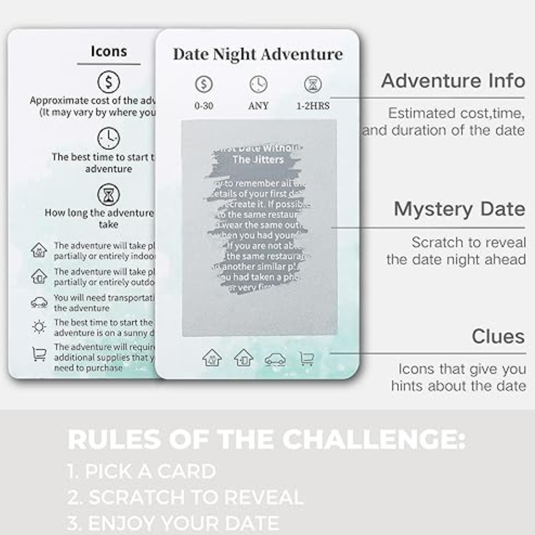 Date Night Adventure Scratch Off Cards